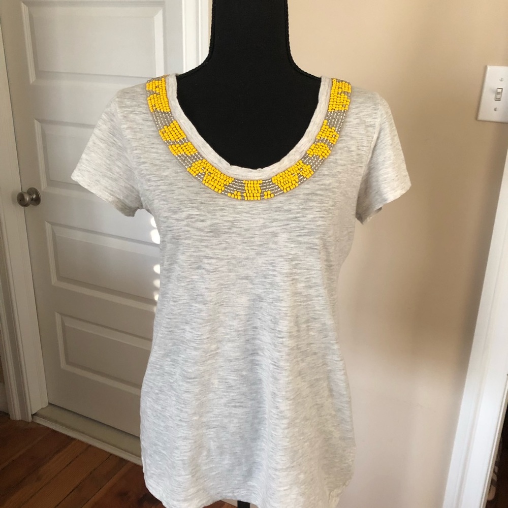 Milly x Banana Republic beaded t shirt